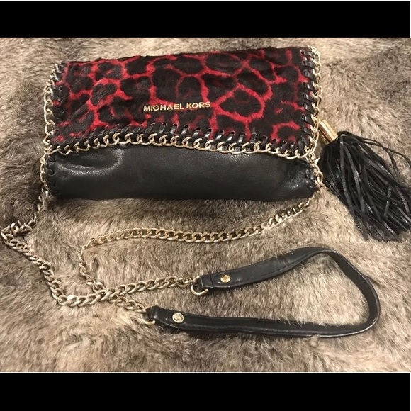 Michael kors red leopard purse Clearance
